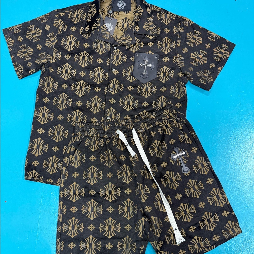 Chrome Hearts Black and Gold Men’s shorts set